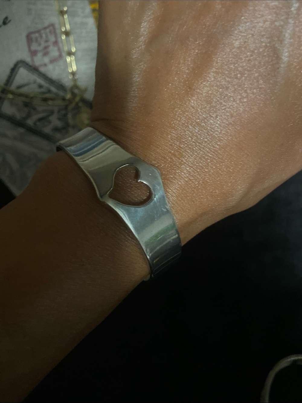 Polished Silver Heart Cutout - Classic Silver Bracelet